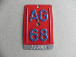 Velonummer Velo Rad AG 1968 Aargau 68 Nummer Geschenk Bike