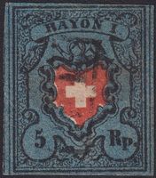 15II (Rayon I, dunkelblau), T.24 mit seltenem Stempel GENF