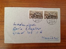 lettre Pro Aero affranchies Yverdon 13 IX. 44