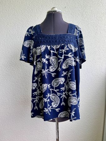 💙 Kindred Boho Top XL blau/weiss mit Stickerei 🌸