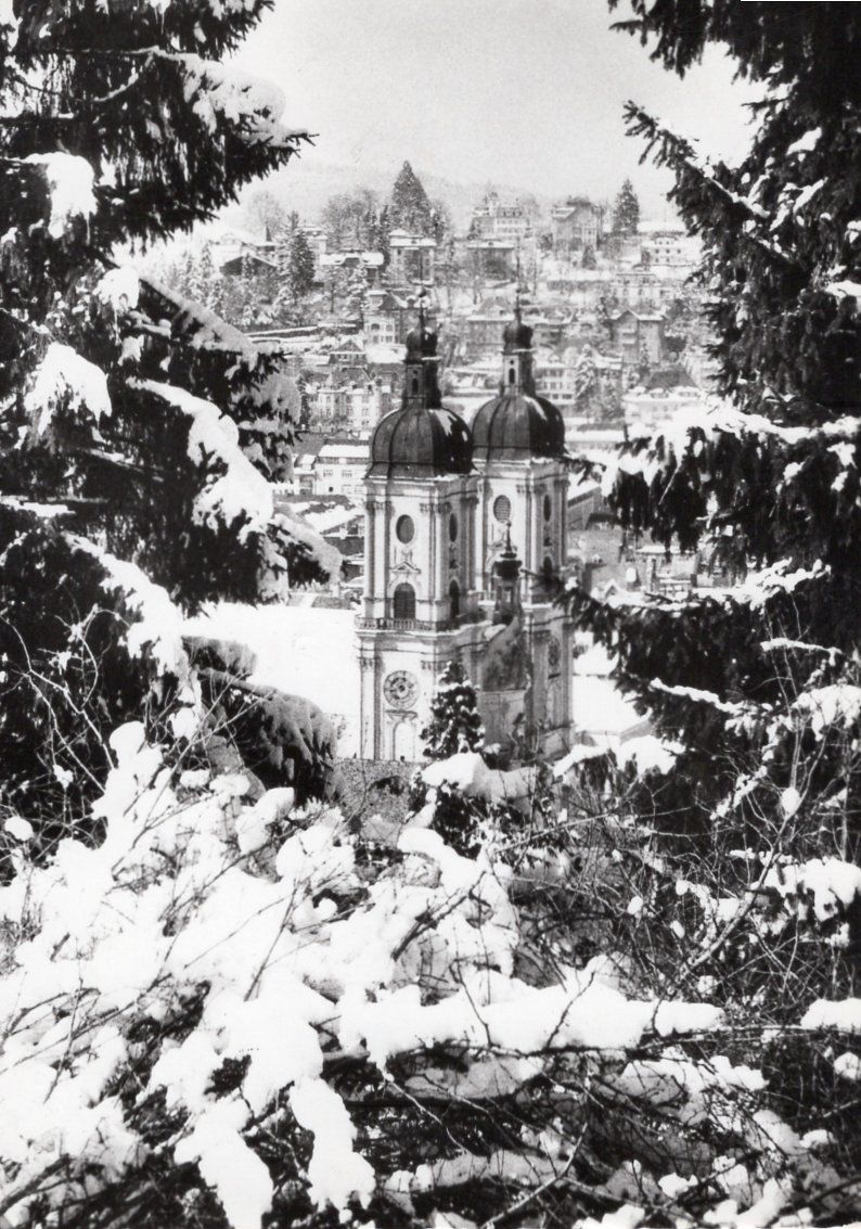 Cartoline postali: St. Gallen Kloster im Winter 1970. – Usato da St. Gallen venduto da Epu