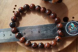 Obsidian  Mahago Kugel Armband   –Edelsteinstube Rausverkauf