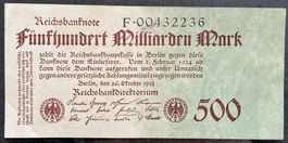 500 Milliarden Mark Reichsbanknote, 1923, Inflationsgeld