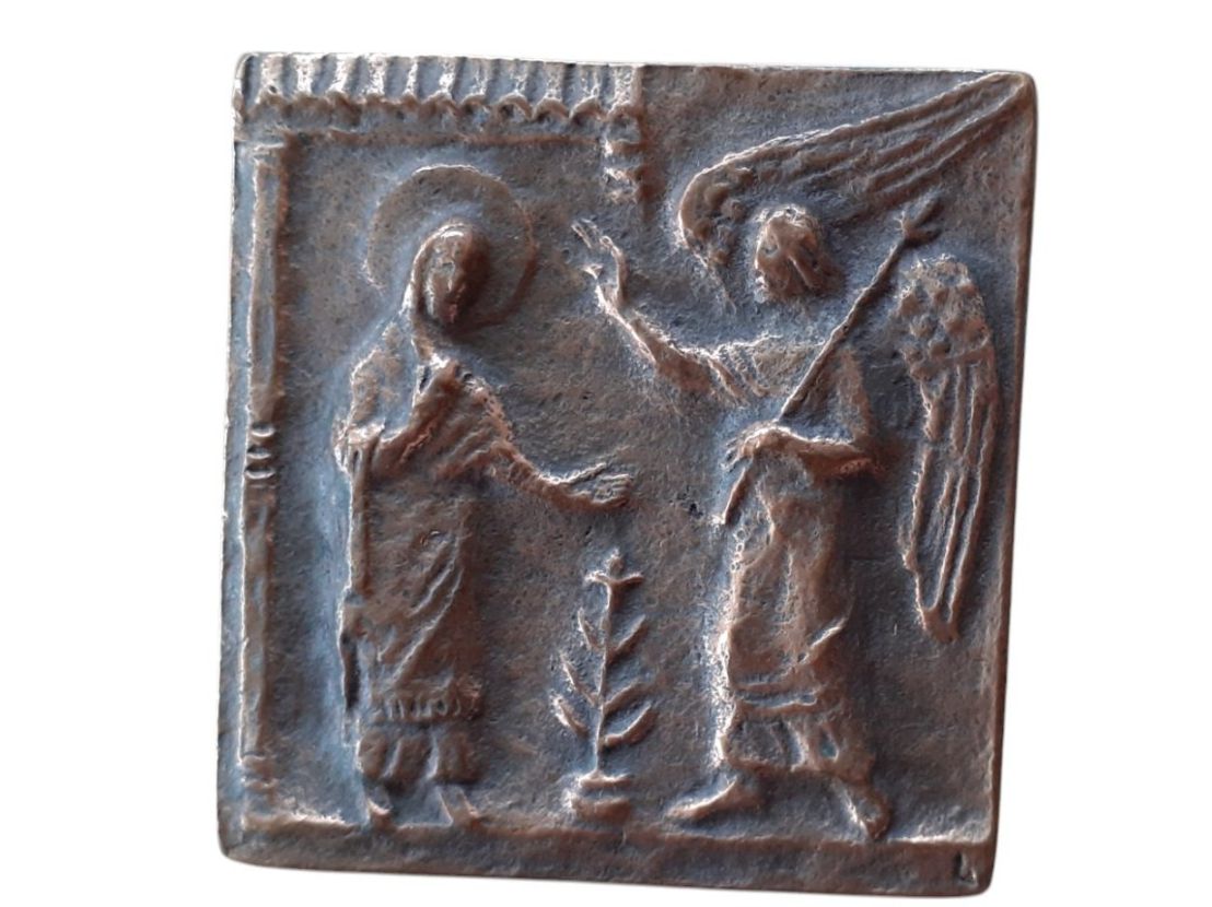 Dipinti: Bronzerelief Sakral Verkündigung 1985 – Usato da Mörschwil venduto da antiksalon21 1