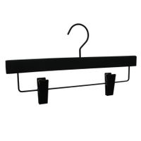 10x Premium Hosenbügel Holz, schwarz, Antirutsch beschichtet