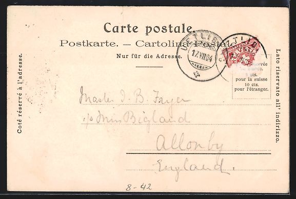 Cartes postales: Litho Zug, Reklame Suchard, Panorama – D'occasion à Berlin par bartko-reher 1
