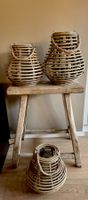 3er Set Bambus Laternen, Windlichter, Boho