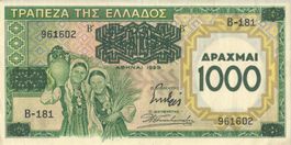 Griechenland 1000 Drachmai 1939
