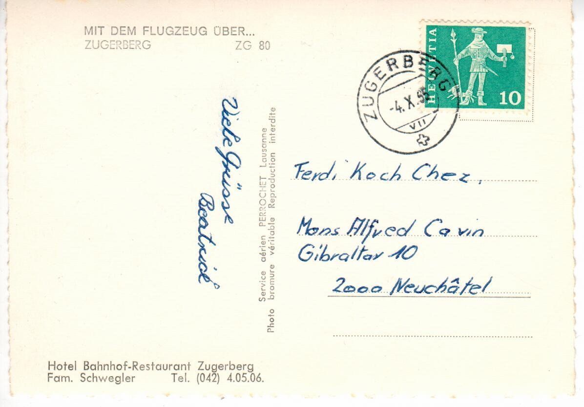 Cartoline postali: mit dem Flugzeug über Zugerberg – Usato da Wolhusen venduto da Curver9 1