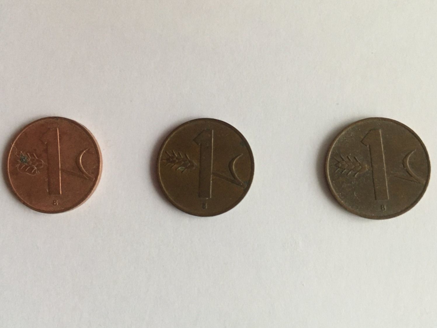 Tutti le monete: 3 x 1 Rappen Münze – Usato da Lyss venduto da Punktum01 1