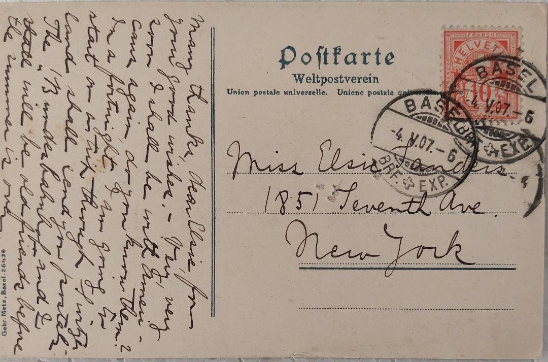 Cartoline postali: BASEL - Bundesbahnhof - Postkutschen - Tram - 1907 – Usato da Delémont venduto da Domdom1 1