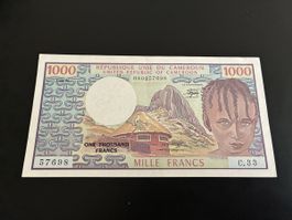 CAMEROUN CAMEROON 1000 1,000 FRANCS 1981-83 Pick-16d