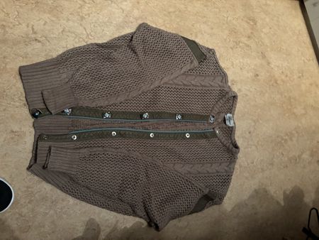 Cardigan Les Copains in maglia beige, taglia M, Made in Ital