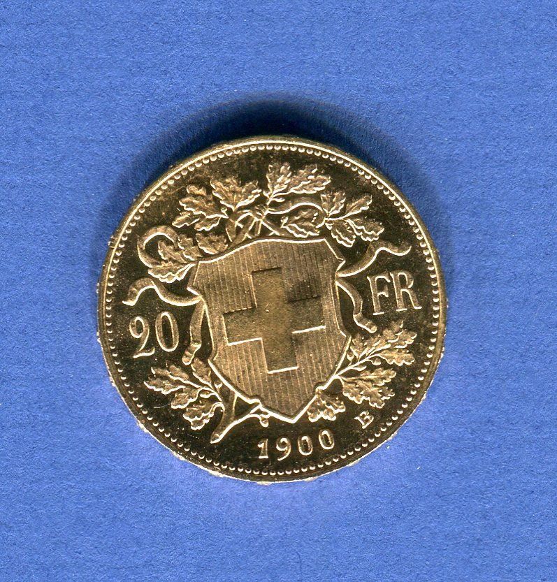 Alle Münzen: (183) 20 Fr. 1900 Vreneli Stgl Gold Profflike – Gebraucht aus Rüthi (Rheintal) von erdnuessli1