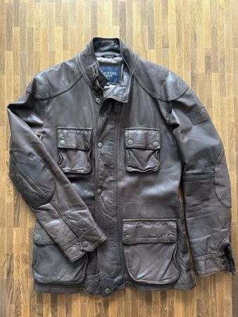 HACKETT - leather field jacket brown / XS