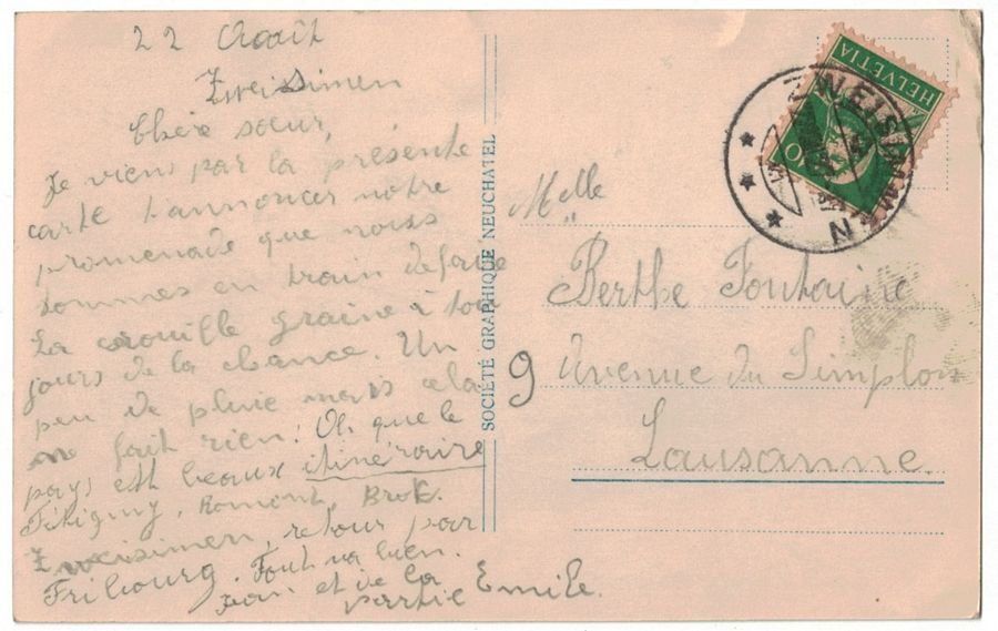 Cartoline postali: Zweisimmen, gelaufen 1927 – Usato da Frauenfeld venduto da POML 1