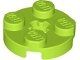 Lego Lime Plate, Round 2 x 2 with Axle Hole 5 Stück