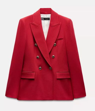 NEU ZARA taillierter doppelreihiger Blazer rot CHF 89.90