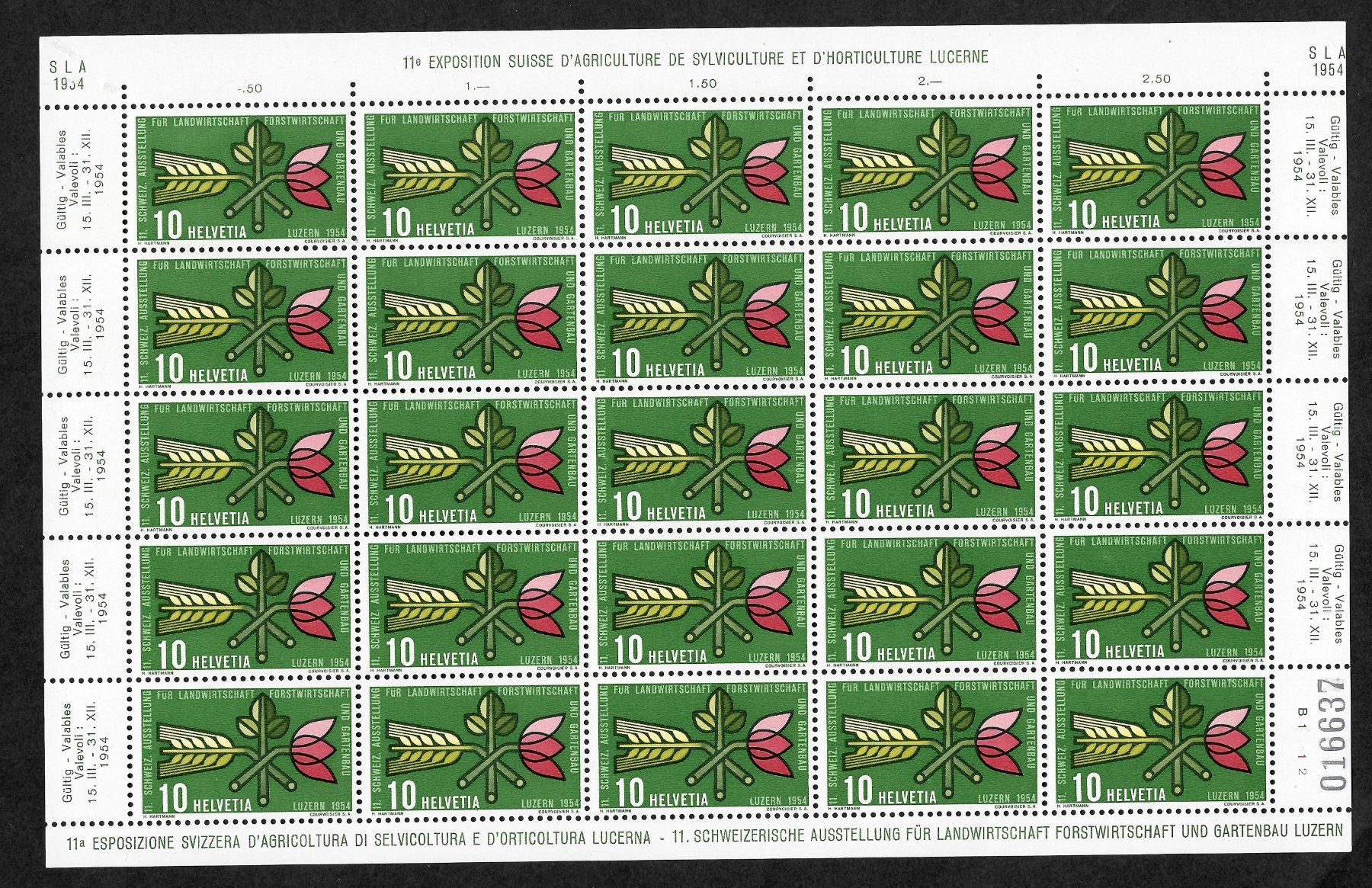 Tutti i francobolli: 1954 Bogen Satz komplett postfrisch Katalogwert über 100.- – Nuovo (secondo la descrizione) da Eggersriet venduto da stamp303