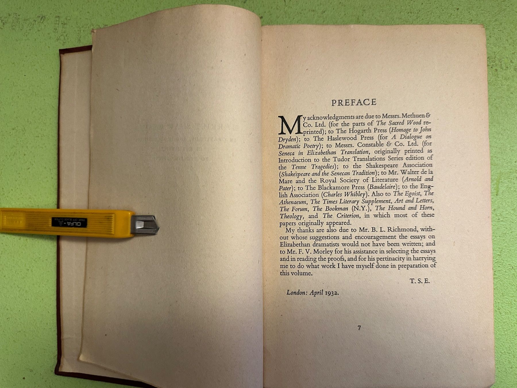 Bücher: T. S. Eliot: Selected Essays. – Gebraucht aus Zürich von allp 3