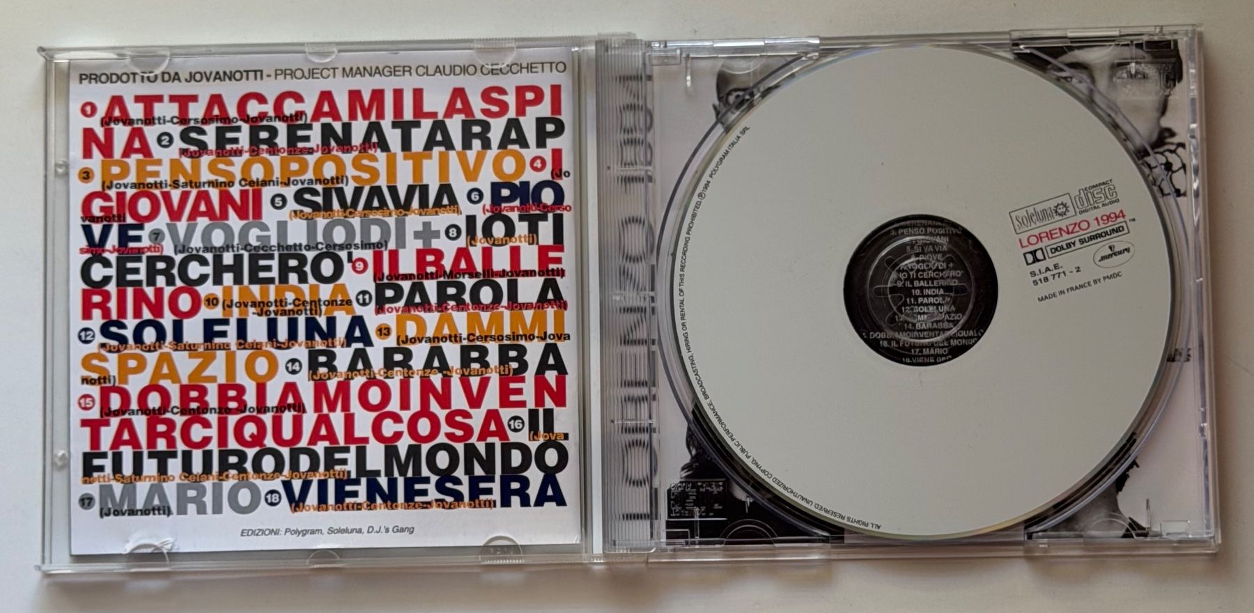 CDs: Jovanotti / Lorenzo 1994 – Gebraucht aus Näfels von rottabi 2