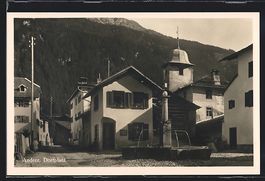 AK Andeer, Dorfplatz im Sonnenschein
