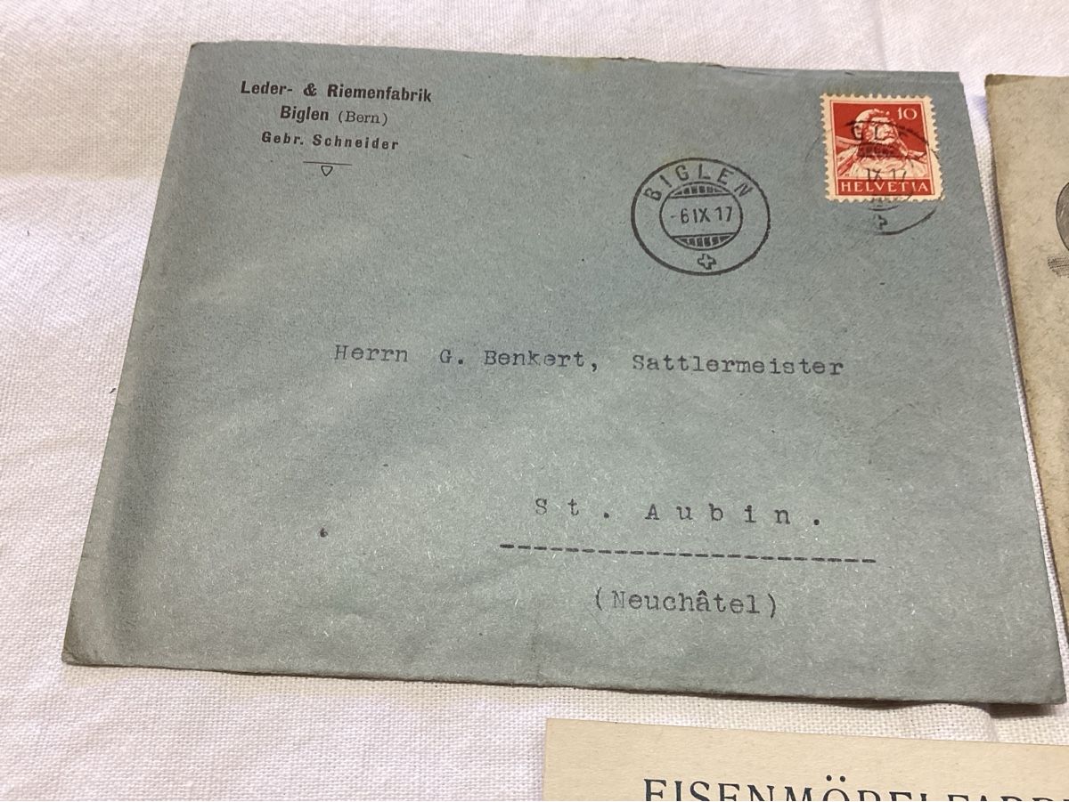 Ansichtskarten: BIGLEN  3 documents commerciaux 1916-1917 – Gebraucht aus Luc (Ayent) von Rebouille 1