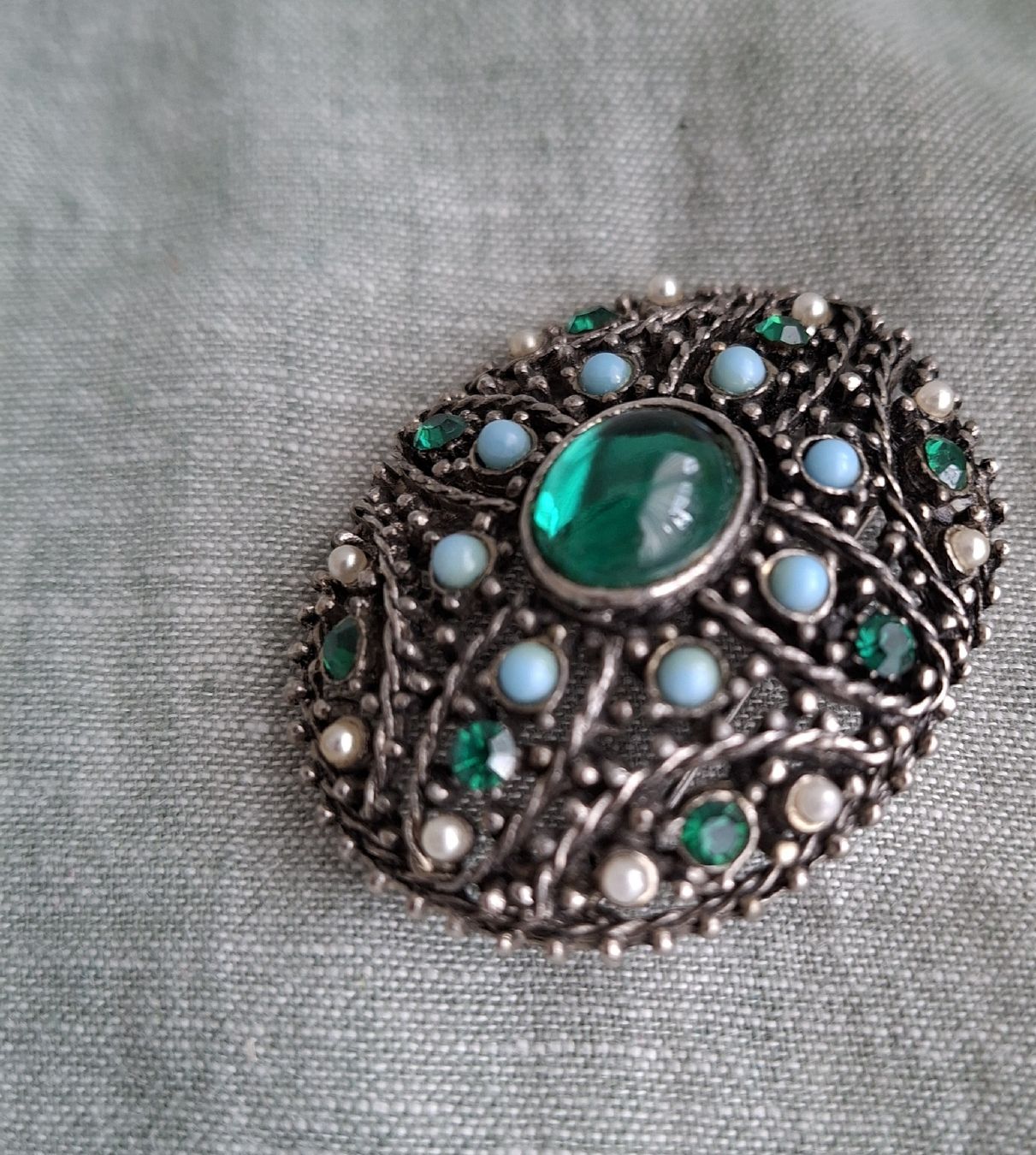 Spille & Fermagli: Broche Vintage Vert Émeraude Bohème – Nuovo (secondo la descrizione) da Lutry venduto da Sim_Sta 2