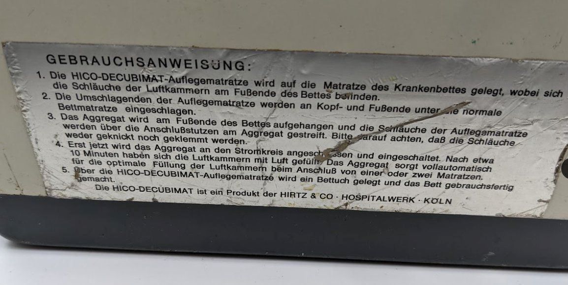 Pumpen & Teile: Alte Luftpumpe aus Spitalbett – Gebraucht aus Bad Ragaz von MR_BR 1