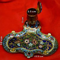 Alte Tintenfass aus Metall Emailliert ohne Glas Einsatz
