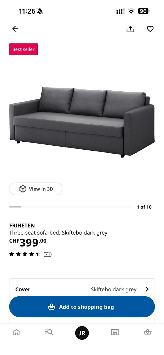 Ikea Sofas: IKEA FRIHETEN 3er-Bettsofa dunkelgrau – Gebraucht aus Schwyz von dgxspark 7