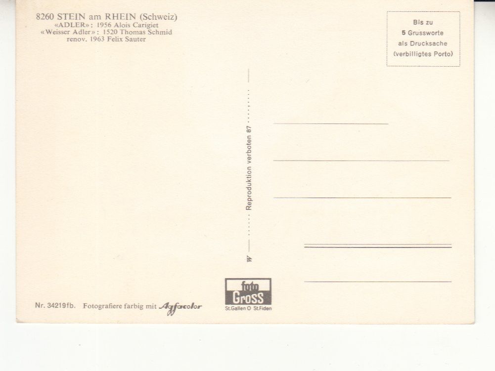 Cartoline postali: Stein am Rhein ca. 1970 – Usato da Bürglen TG venduto da StampGraf 1