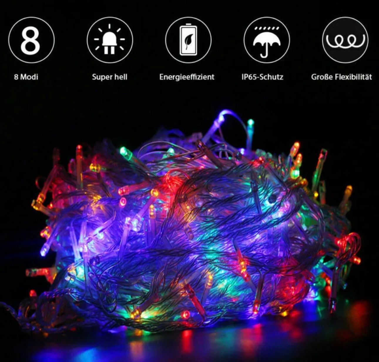 Ghirlande e barre luminose: +weihnachtskette 10 m Ledkette, Lichterkette – Nuovo e nell'imballaggio originale da Amriswil venduto da JaJa-Express 3
