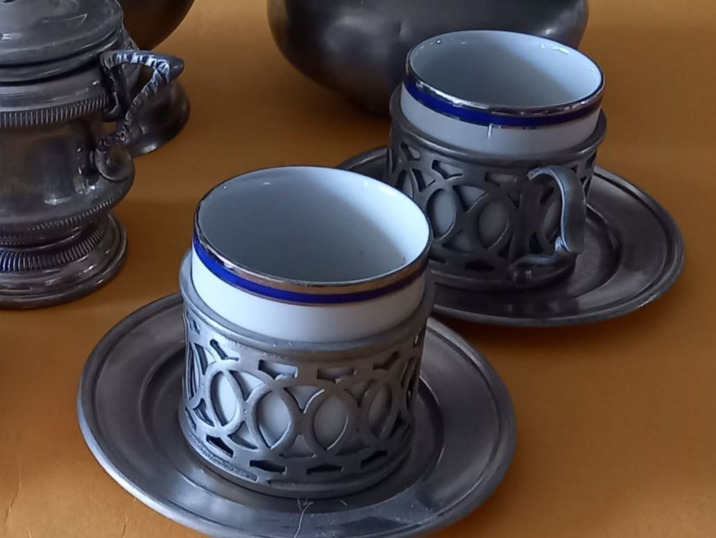 Set di piatti: Zinn kaffe  tee Set – Nuovo e nell'imballaggio originale da Greifensee venduto da YMCA1943 1