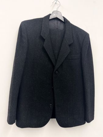 Yohji Yamamoto Wool Suit Set (Blazer + Pants) Black Marl - S