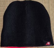 Swiss Air Lines Beanie/Mütze, wendbar schw./rot, ungetragen