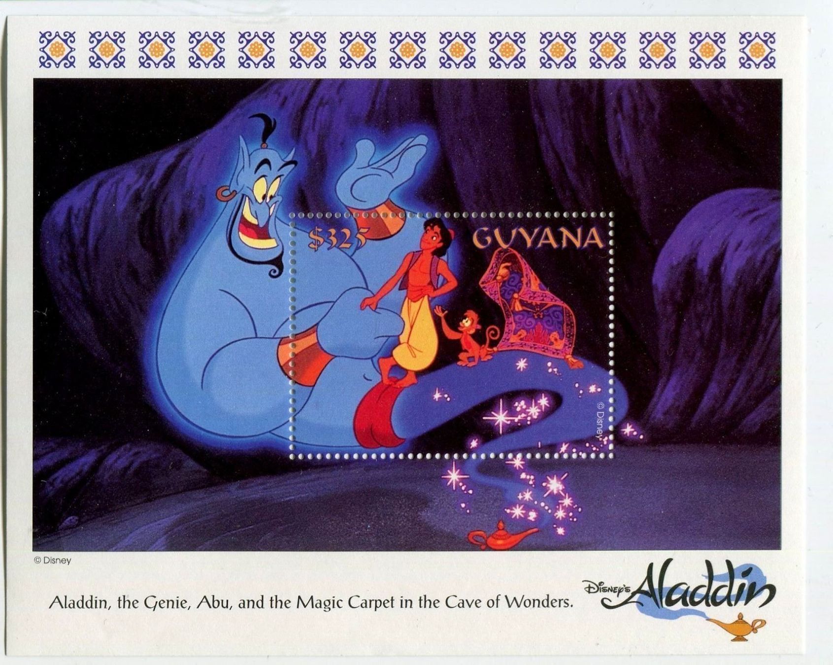 Alle Briefmarken: Block "Walt Disney. Aladdin". Guyana. – Neu und originalverpackt aus Basel von Butsch5