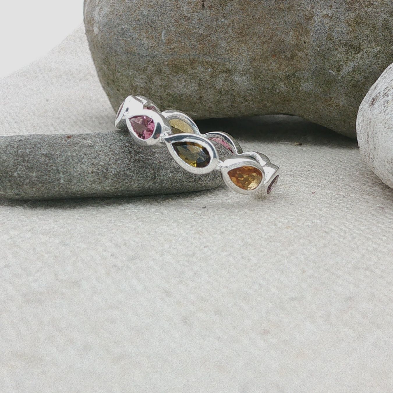 Olga Ribler Anelli: Memory Ring -Turmalinen  -  Sterling Silber 925 - Grösse 53 – Nuovo (secondo la descrizione) da Luzern venduto da Schmuckoutlet 4