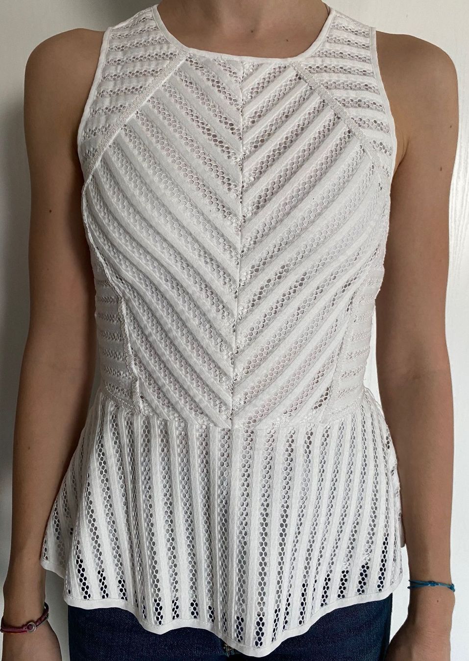 H&M Top: Top weiss 34 – Nuovo (secondo la descrizione) da Altendorf venduto da Ga04