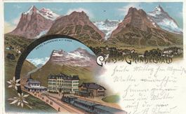 AK  Gruss aus Grindelwald Litho Karte 1900