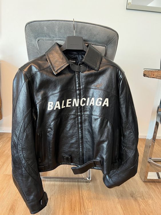 Veste cuir balenciaga cheap homme