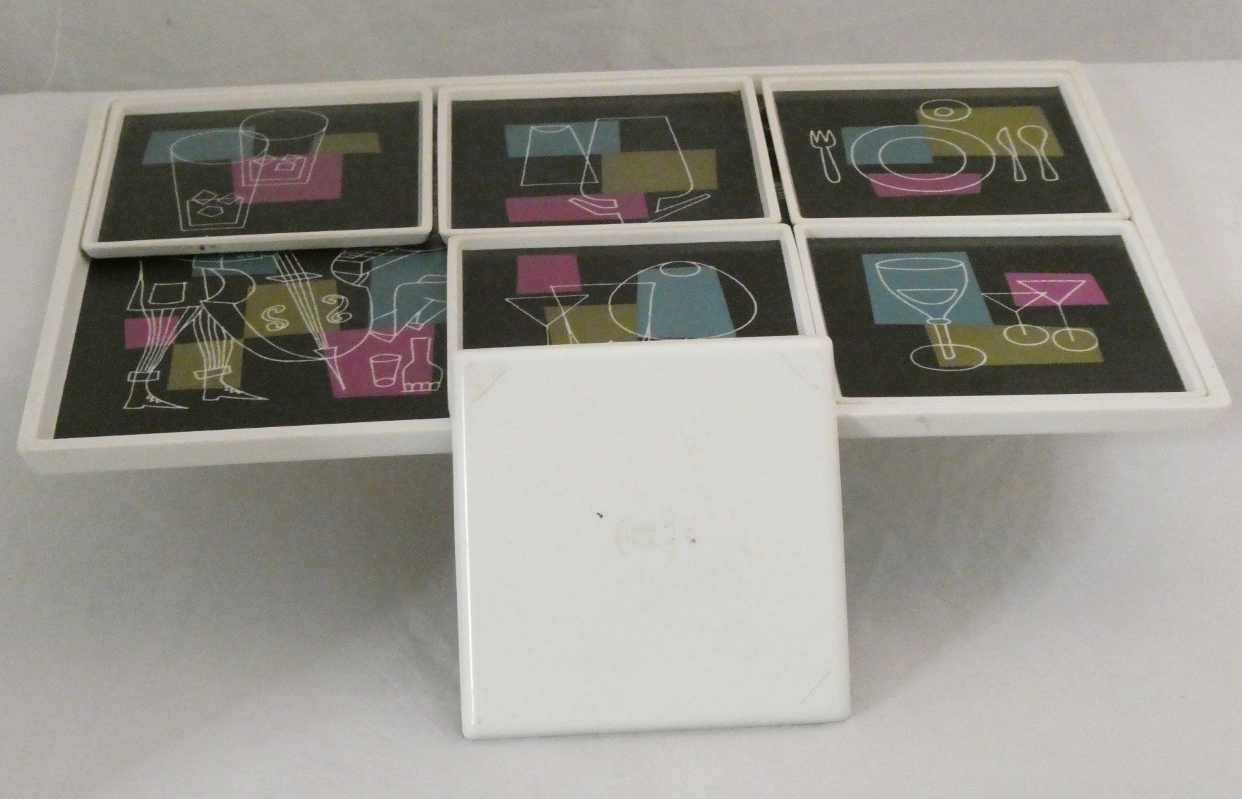 Set di piatti: ORNAMIN Suède Set cocktail vers 1960. – Usato da Fribourg venduto da will69 2