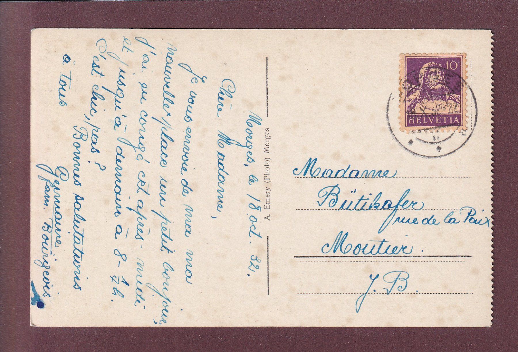 Cartoline postali: MORGES - Arsenal - Bateaux - 1932 – Usato da Pully venduto da nicecards 1