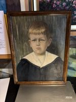 Antikes Kinderportrait Ölgemälde, 1907, signiert & gerahmt