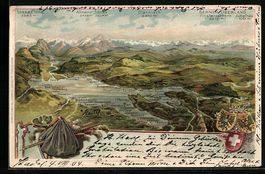 Litho Rorschach, Bodensee-Panorama mit A