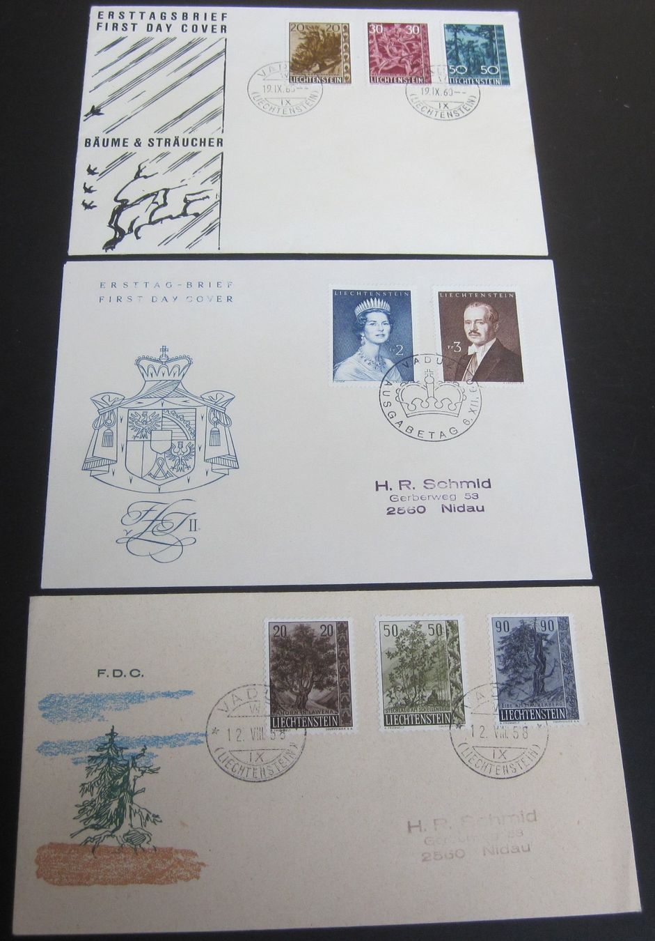 Tous les timbres: FL 3 verschiedene alte FDC – D'occasion à Waltenschwil par lehrblaetz55