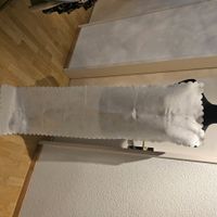 Weihnachtlicher Tischläufer mit Sternen weiss und silber 220