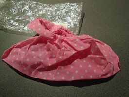 Ueberzieher für Schuhe / rosa, weisse Punkte