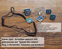 Echtschmuck / Silberschmuck-Set 925 mit blauen Opal