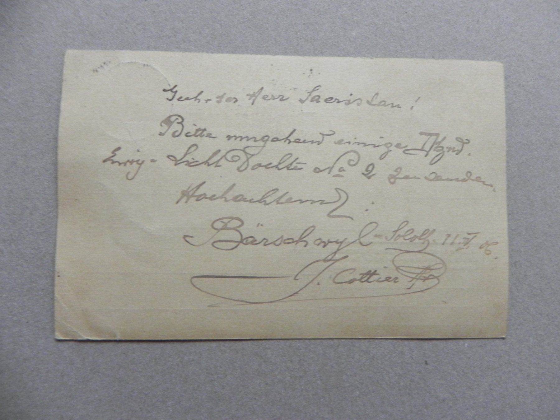 Cartes postales: Bärschwil Solothurn SO Post Stempel 1906 – D'occasion à Siebnen par krimsie 1